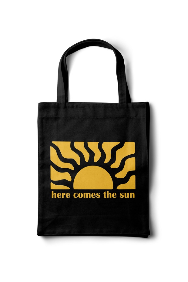 Artistic Gabardine Cloth Bag – Here Comes the Sun Design - 35X40