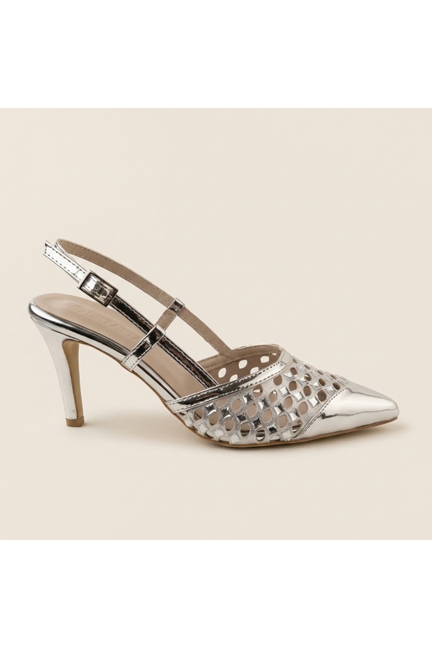 Sheen Stone Detailed Shiny Heeled Shoes