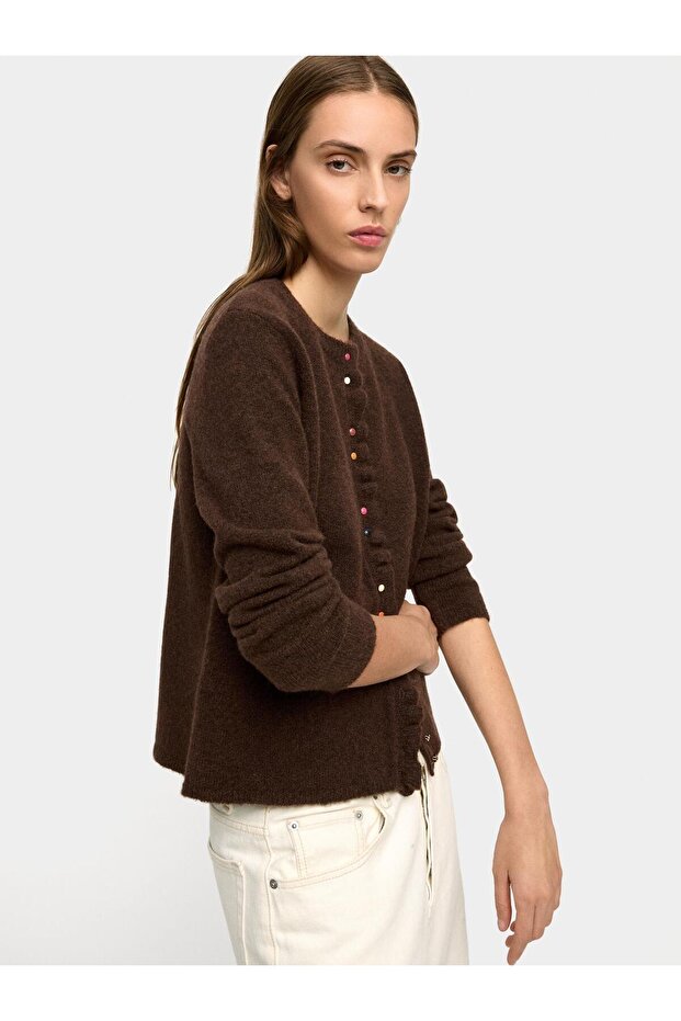 Fırfırlı Örme Hırka - 3