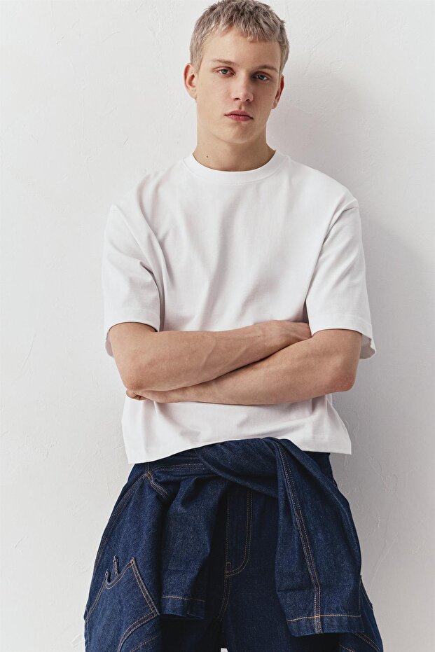 Kısa kollu crop t-shirt - 1