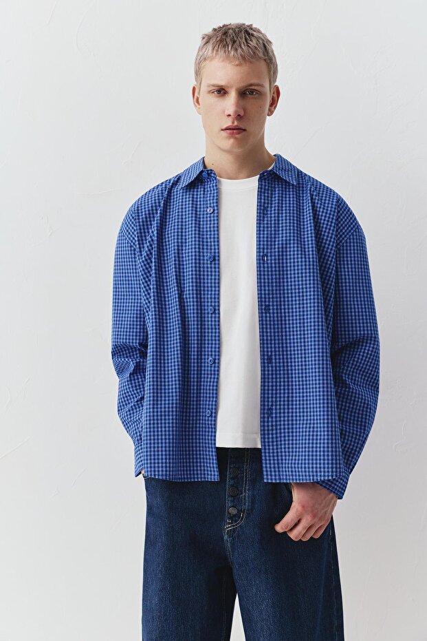 Kareli uzun kollu gömlek - 2