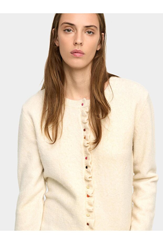 Fırfırlı Örme Hırka - 5