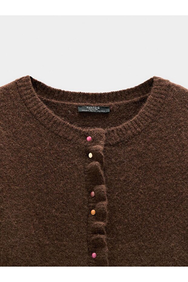 Fırfırlı Örme Hırka - 6