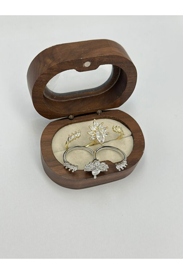 خاتم إصبع مزدوج (قابل للتعديل) من الفضة - 1