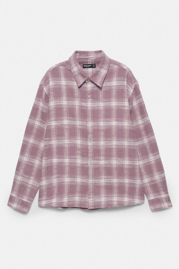 Kareli uzun kollu gömlek - 7