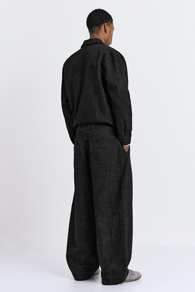 Dikiş detaylı düz paça pantolon - 5