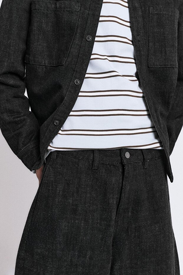 Dikiş detaylı düz paça pantolon - 6