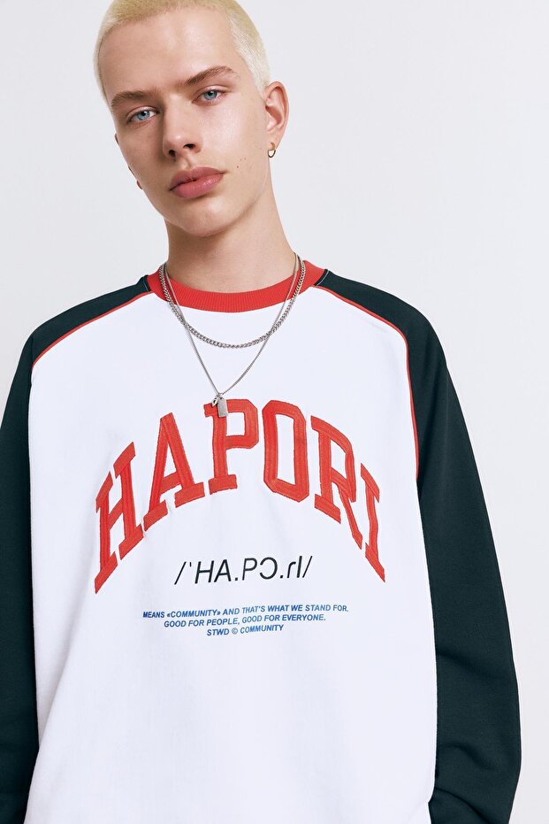 Varsity bisiklet yaka sweatshirt - 5