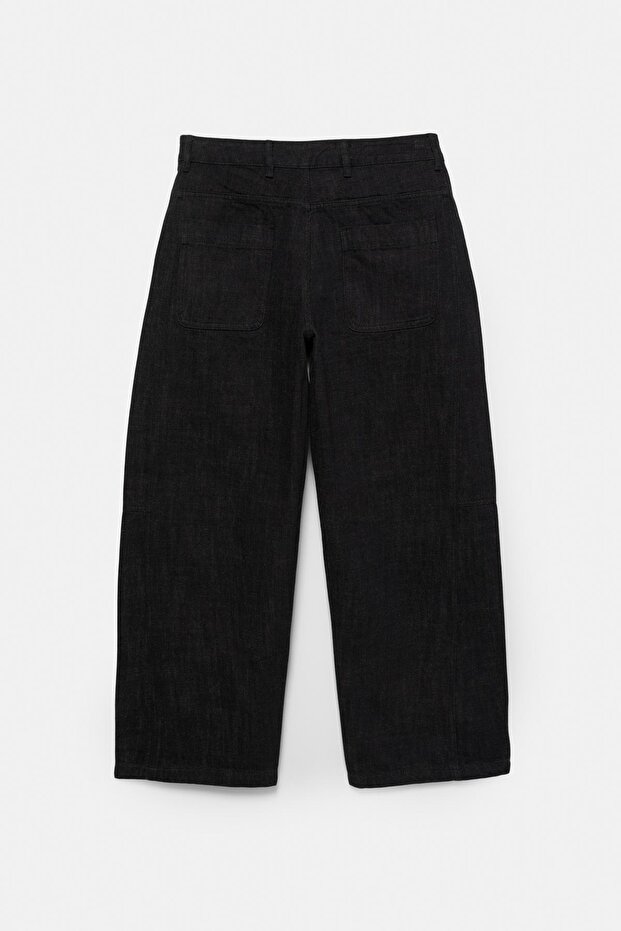 Dikiş detaylı düz paça pantolon - 8