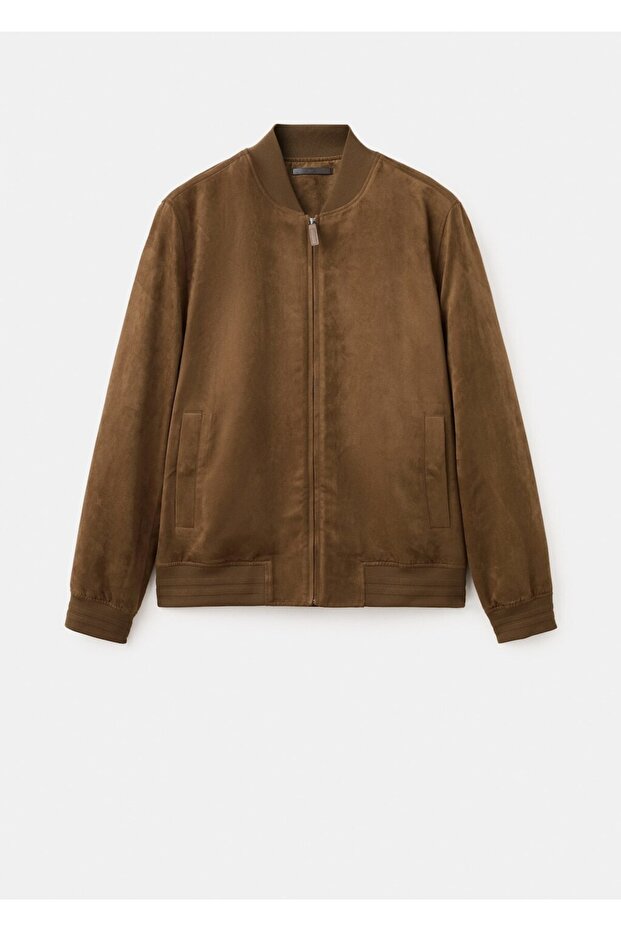 Süet görünümlü bomber ceket - 3