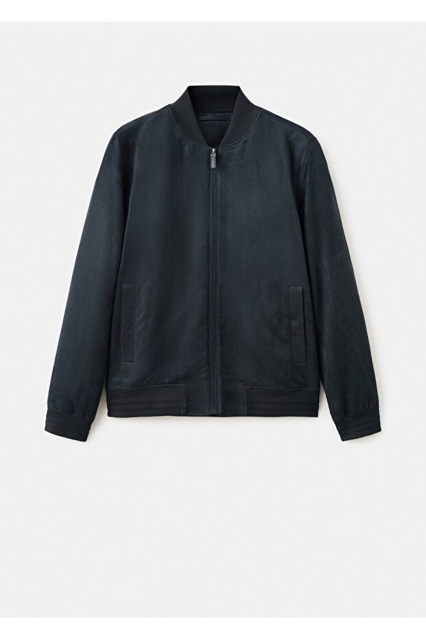 Süet görünümlü bomber ceket - 3