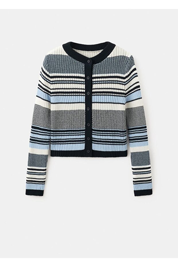 Çizgili örgü hırka - 3