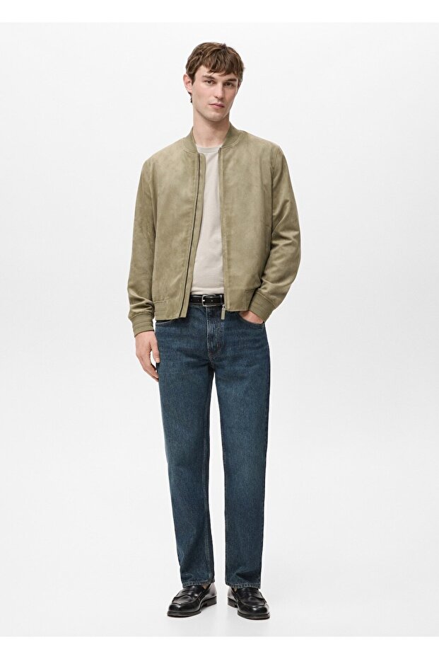 Süet görünümlü bomber ceket - 2