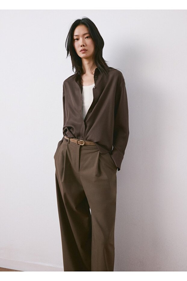 Lyocell düz kesim gömlek - 1