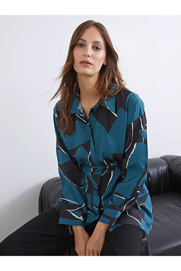 Quality Pieces from Çelebi Store Modal Blended Patterned Women's Shirt Tunic
