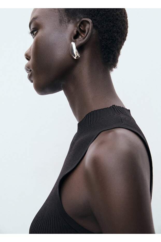 Kısa triko elbise - 6