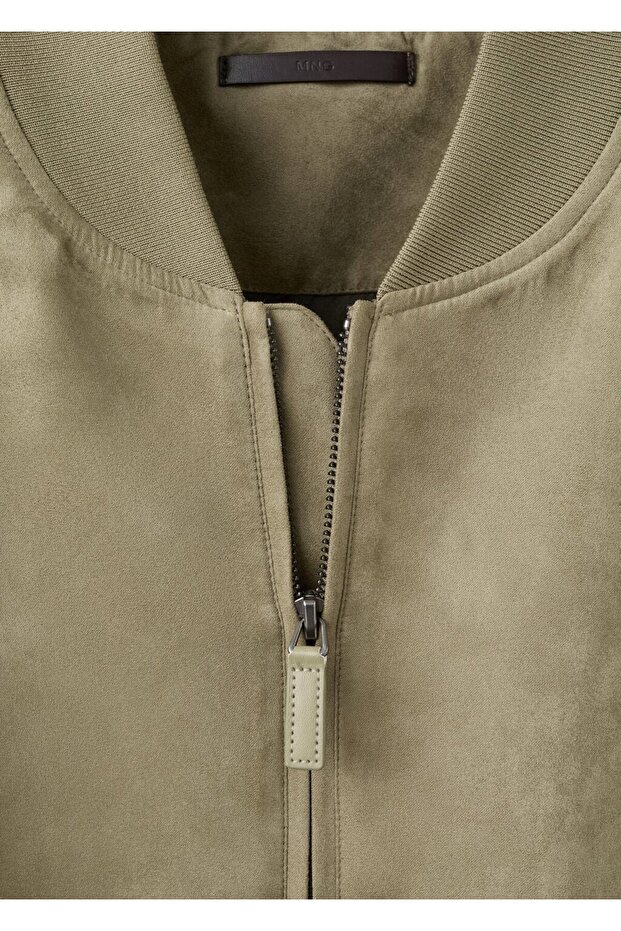 Süet görünümlü bomber ceket - 8