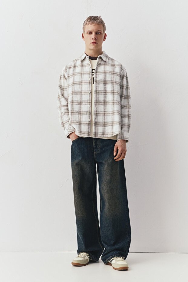 Kareli uzun kollu gömlek - 3