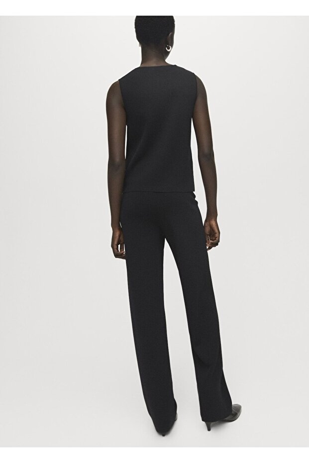 Beli lastikli triko pantolon - 4