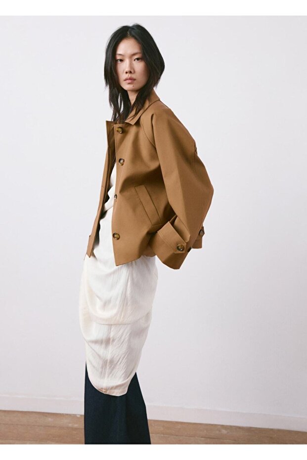 Kısa oversize trençkot - 7