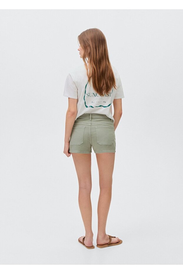 Cepli pamuklu şort - 4