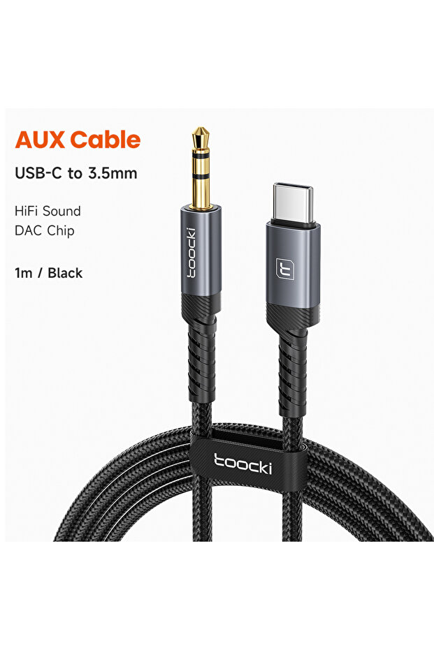 كابل صوت USB C إلى 3.5 ملم بطول 1 متر، محول سماعات رأس من النوع C