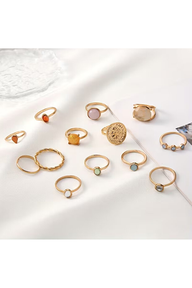 One Three-Piece Multicolor Adjustable Ring Set - 2