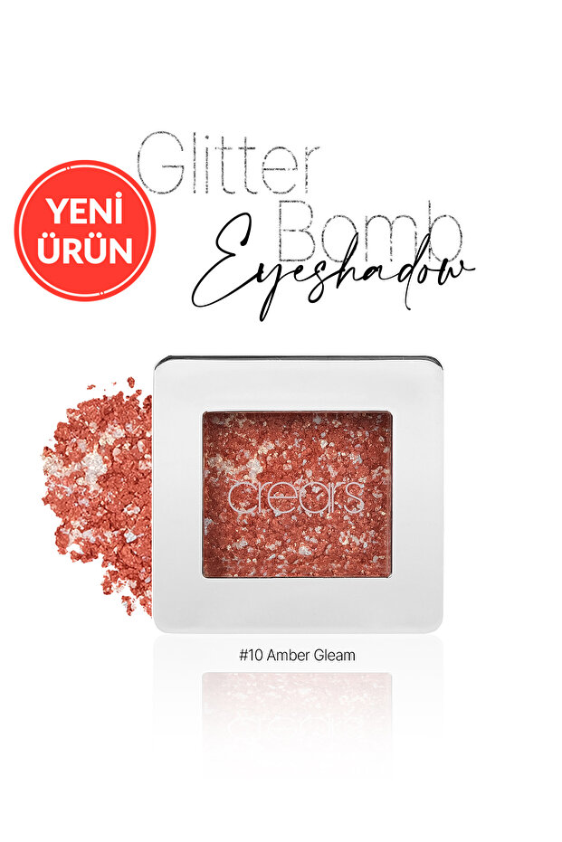 Jewel-Like Intense Sparkle Single Eyeshadow Crears Glitter Bomb Eyeshadow 10 Amber Gleam