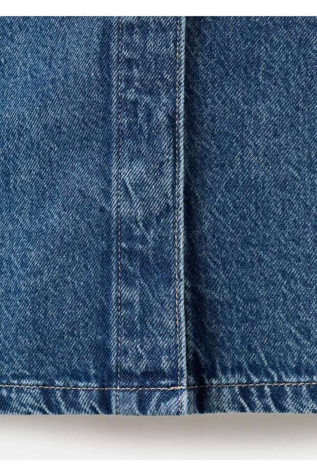 Midi denim elbise - 5