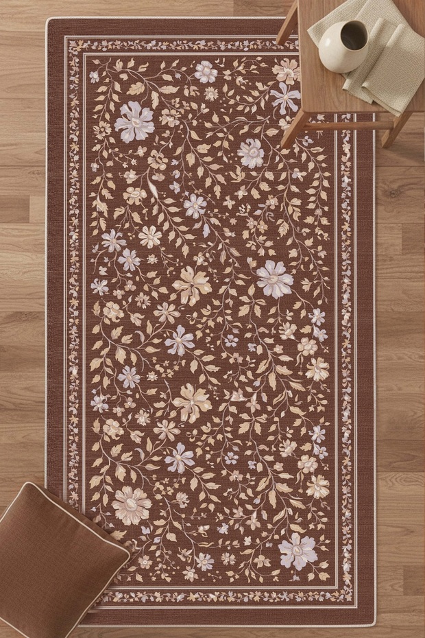 Machine Washable Non-Slip Sole Stain Resistant Living Room Rug Kitchen Rug and Cut Runner Rug