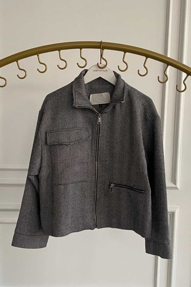 سترة بومبر بنمط جلد السمكة - 2