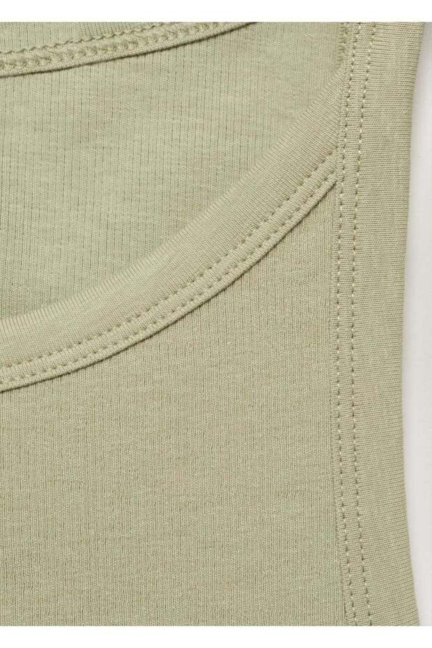 Lastik örgü pamuklu bluz - 7