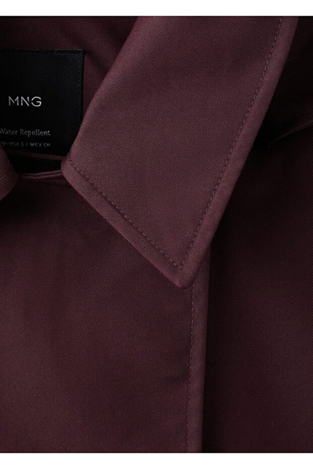 Kapüşonlu kruvaze trençkot - 8