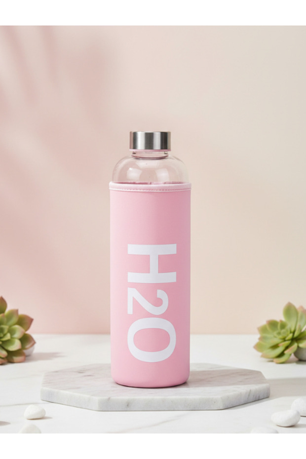 H2O Pastel Color Glass Flask with Case 1000 ml