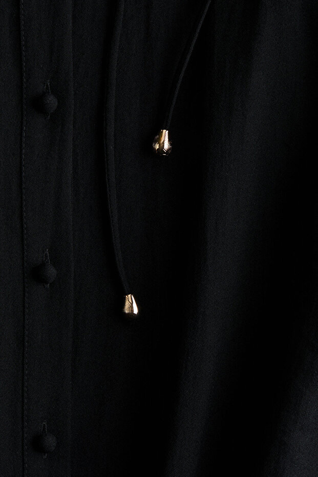 Nakış İşlemeli Krinkle Elbise - 2