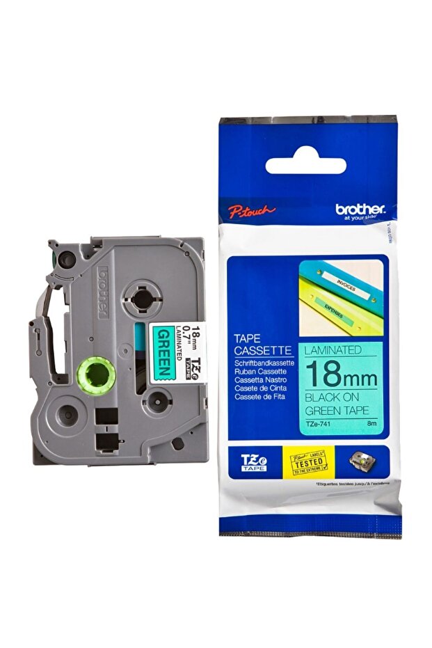 Brother Tze-741 Label Green Label 18mm X 8mm