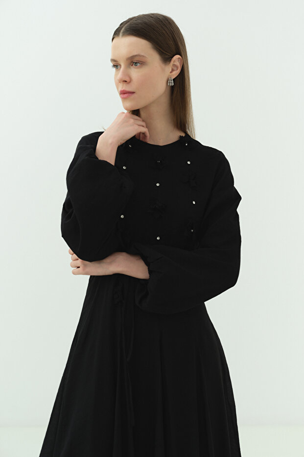 Çiçekli Modal Elbise - 1