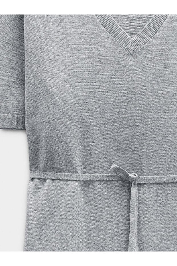 Askılı Midi Örme Elbise - 6