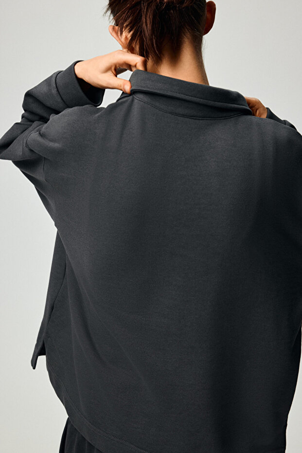 Yakalı Sweatshirt - 4