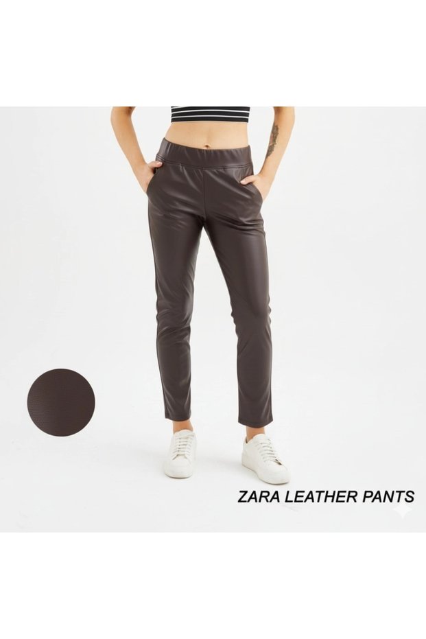 Oroverde Women's Zr Leather Black Pants Leggings
