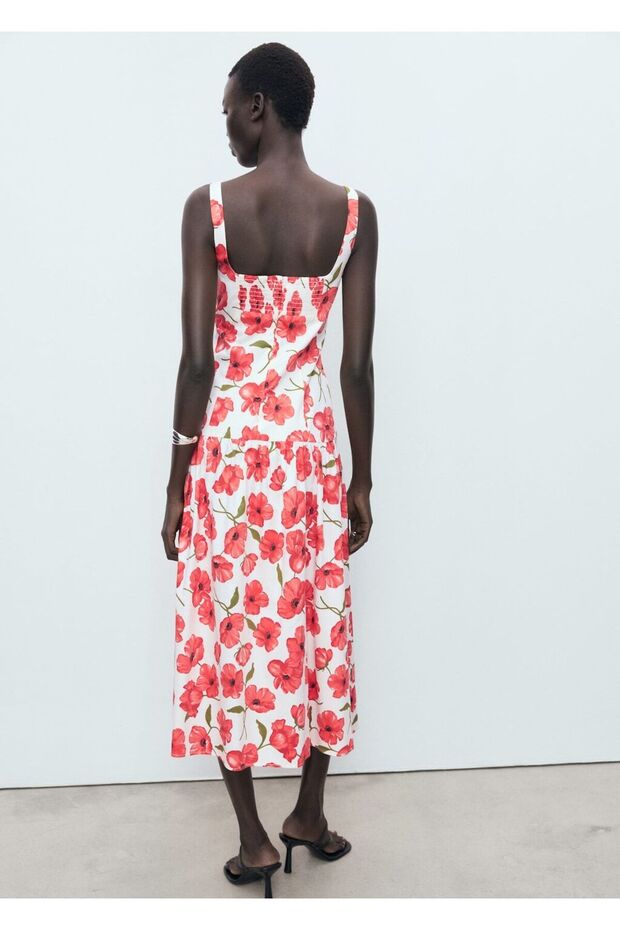 Evaze pamuklu elbise - 4