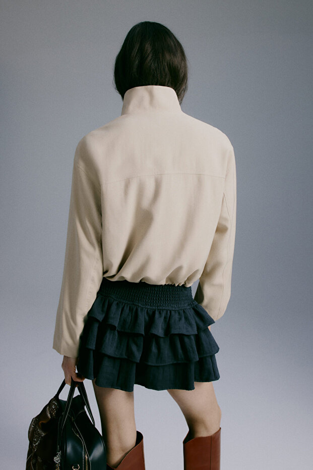 Boru Yakalı Ceket - 4