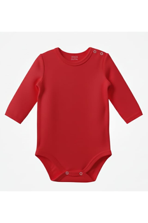 Red Long Sleeve Baby Bodysuit