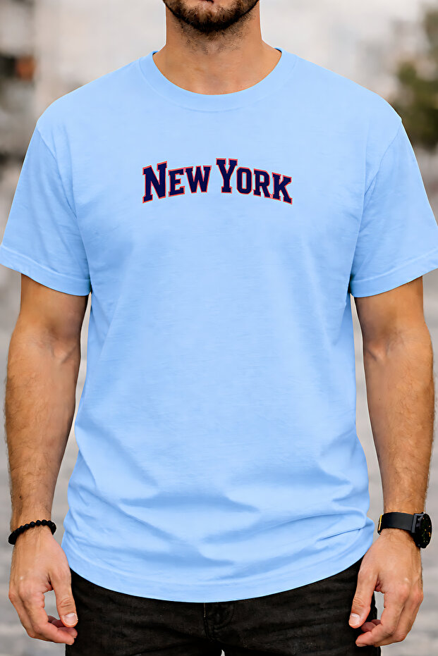 New York Printed Cotton Relaxed Fit Round Neck Unisex T-Shirt