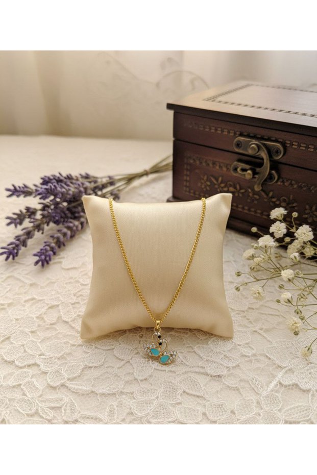 Gold Color Zircon Stone Peacock Figured Women's Long Necklace