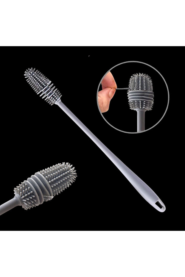 Long Handle Silicone Bottle and Cup Cleaning Brush – Narrow Mouth Bottle Washing Brush