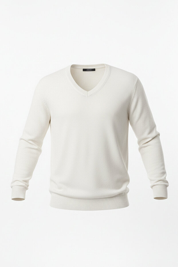 Erkek V Yaka Triko Kazak - 4