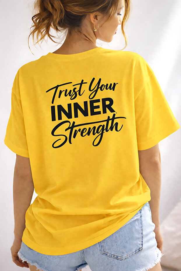 Trust Your Inner Strength Back Printed Cotton Relaxed Fit Round Neck Unisex T-Shirt