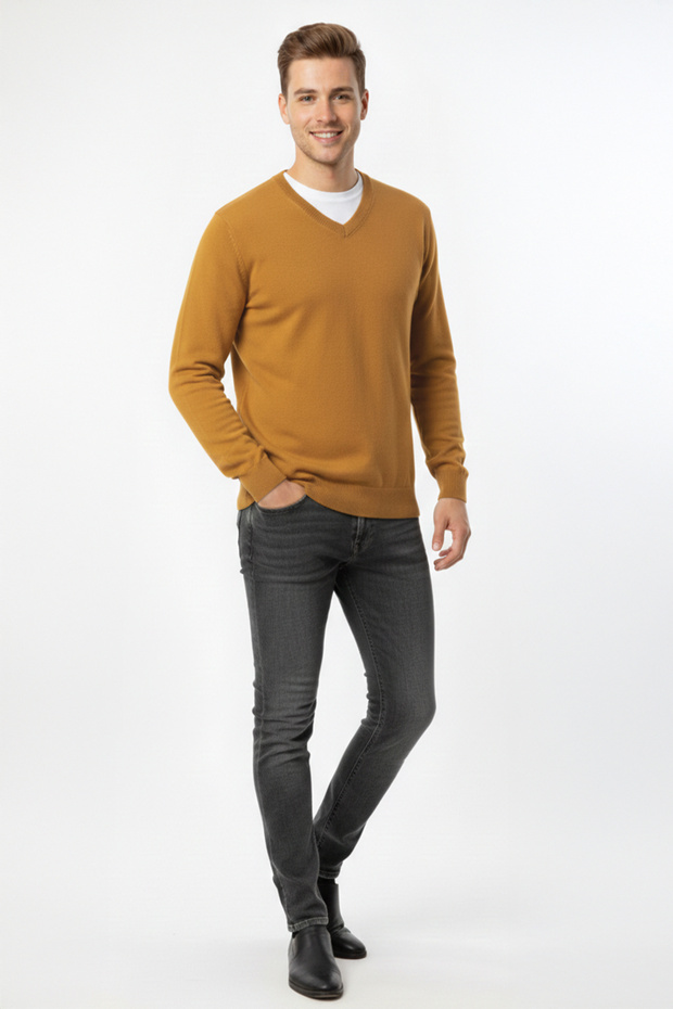 Erkek V Yaka Triko Kazak - 2