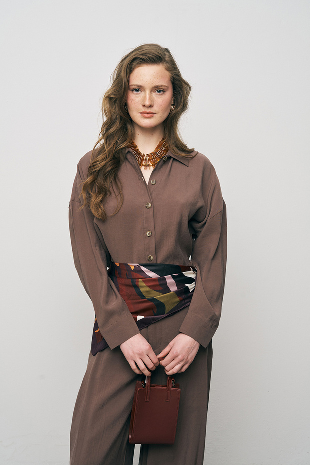 Kadın Basic Modal Düz Dökümlü Gömlek - 1